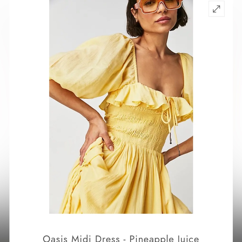 ISO Free People oasis midi dress yellow, green, blue,and plum only size small